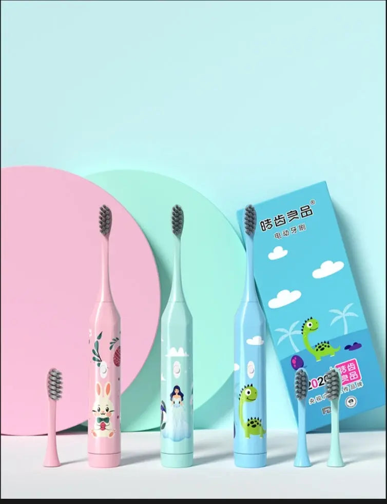 Electric toothbrush for children with cartoon patterns or battery operater Panda Mart