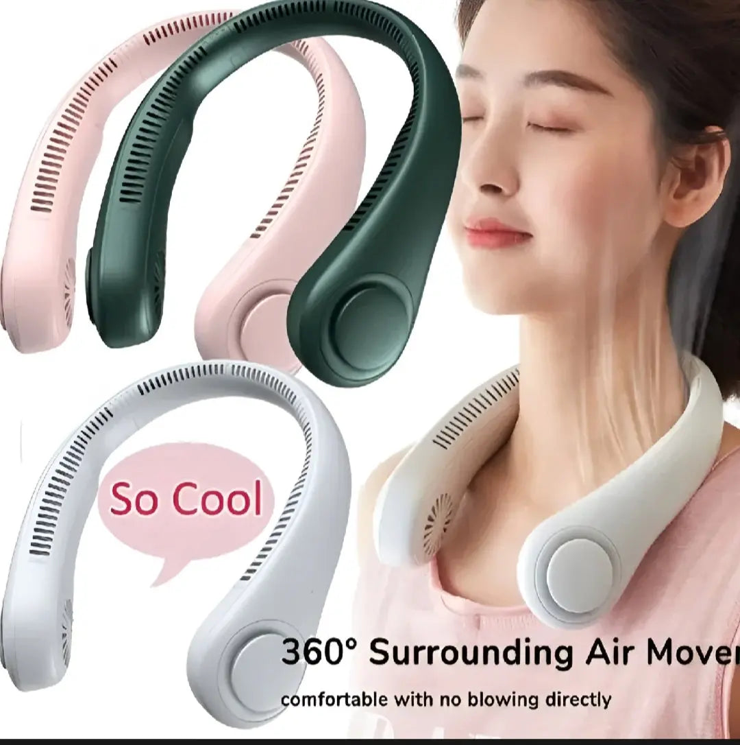 Portable bladeless Neck Fan-Rechargeable USB cooling fan for outdoor sport , office,home and travel Panda Mart
