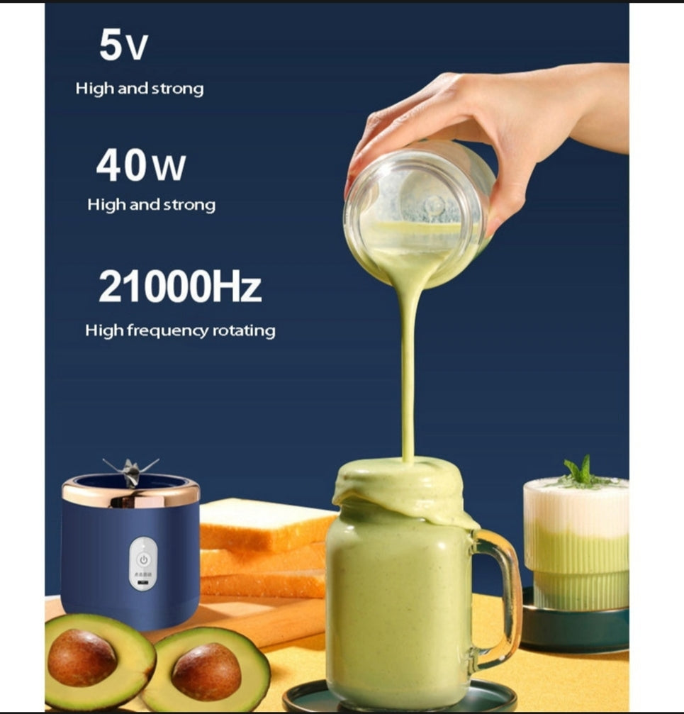 USB Rechargeable Juicer Blender with 400ml Jug and 6 Blades Panda Mart