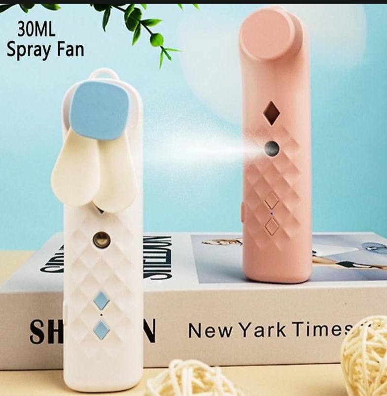 Mini 2 in 1 Nano Fan and Spray with USB Rechargeable Fan & Water Spray Mist Panda Mart