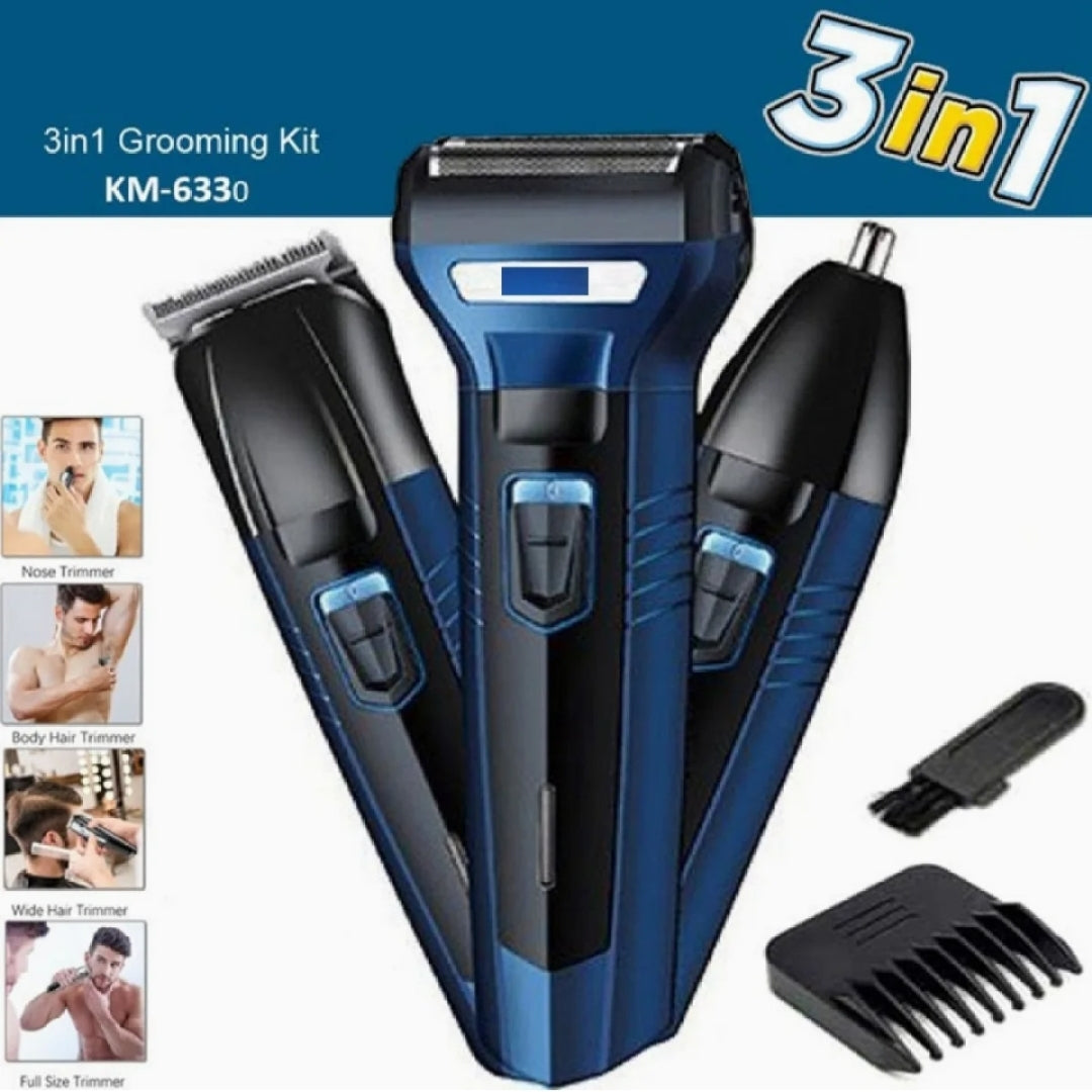 3-in-1 Rechargeable Shaving Machine for Men-Beard Trimmer , Hair Clipper & Face Shaver Panda Mart
