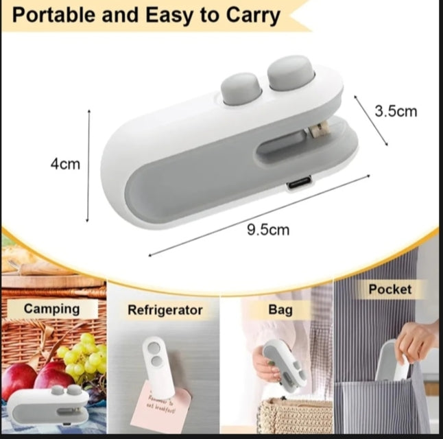 Mini Seal Machine - 2 in 1 Rechargeable Heat Sealer & Cutter | Portable Handheld Machine for  Plastic bag Panda Mart