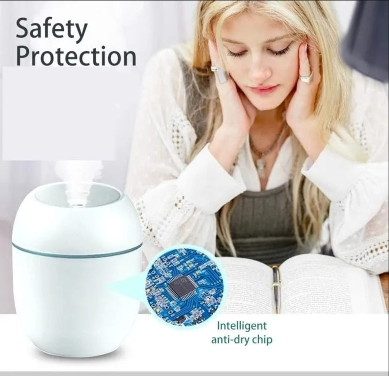Portable Mini Air Humidifier USB Desktop for Car, Bedroom Mist Maker with Sprayer with LED Light Panda Mart